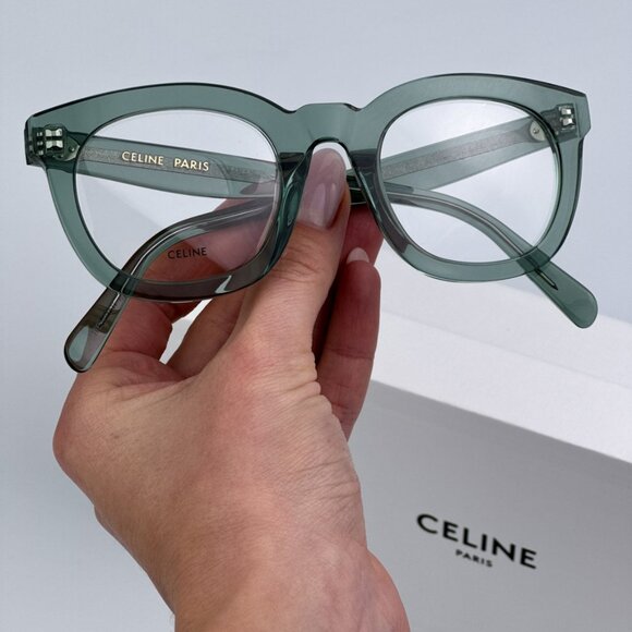Celine CL5004IN 093 CELINE 3 DOTS BRAND NEW Eyeglasses Teal Men Square - Picture 1 of 10